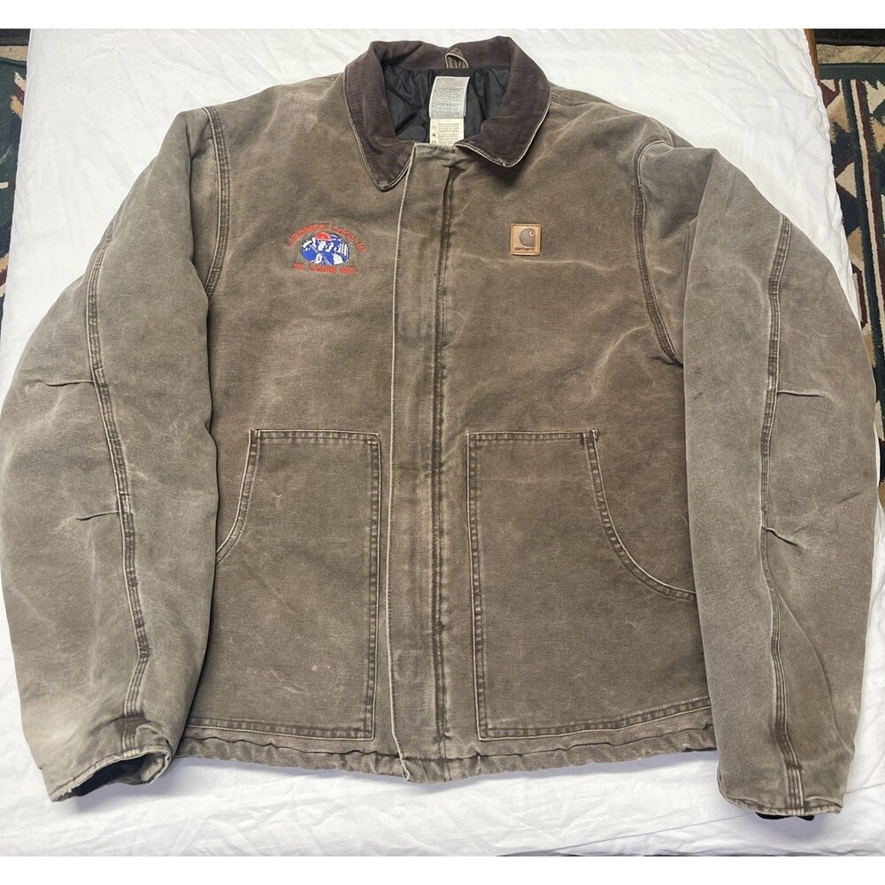 Vintage Carhartt Detroit J22cht Made In Usa Men's Size XLT Quilt Lined Stl Labor